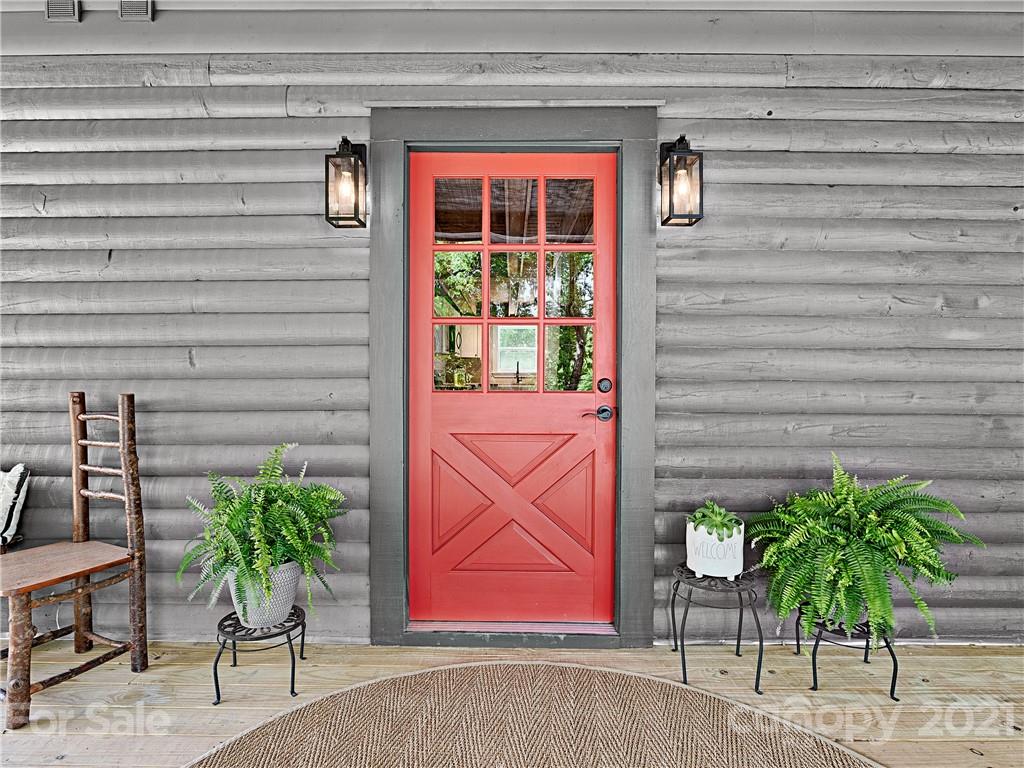 289 Laurel Ridge Road Canton, NC 28716 - Photo 3 of 32 a potted plant sitting in front of a door