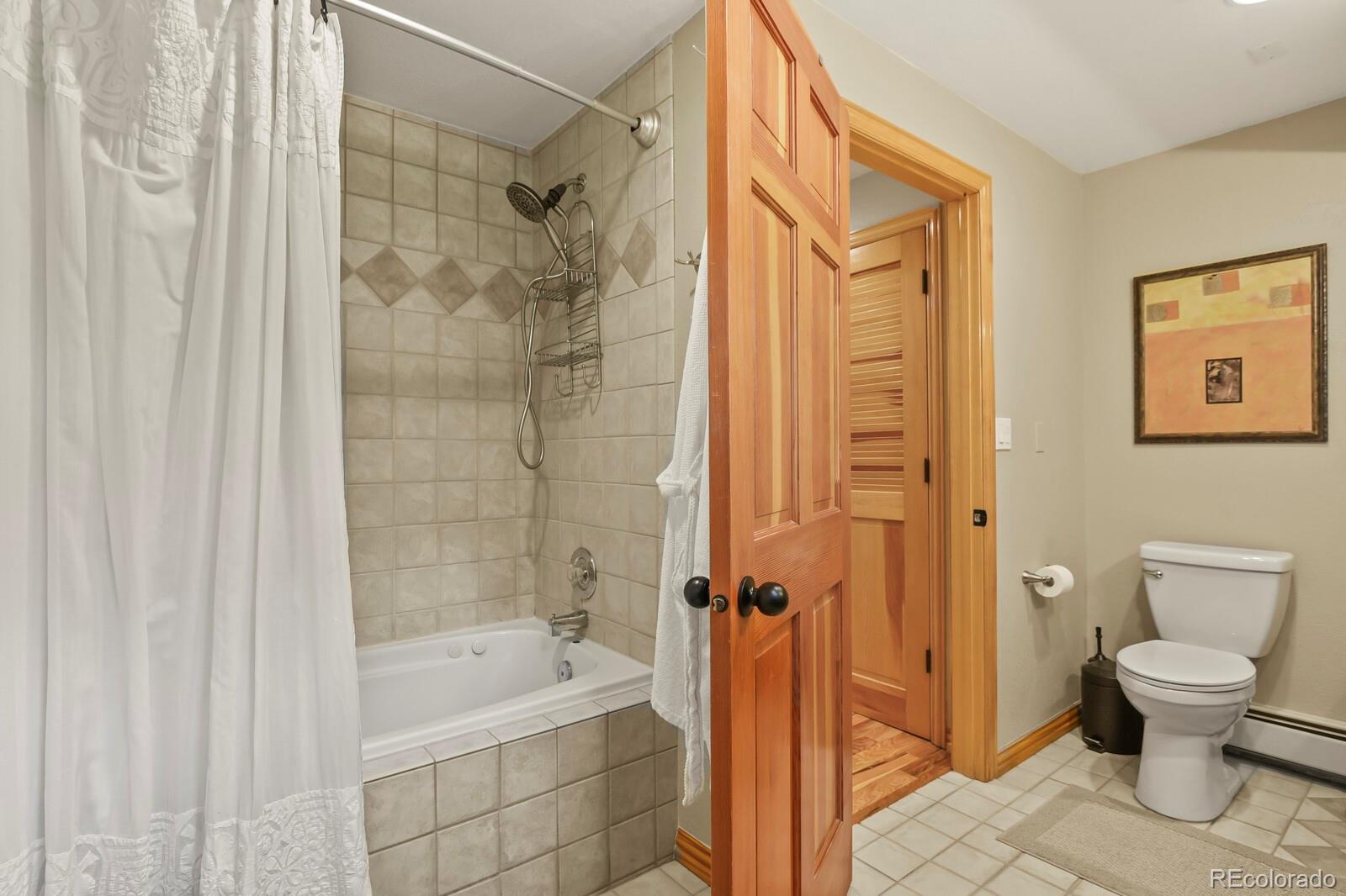 417 Witter Gulch Road Evergreen, CO 80439 - Photo 41 of 50 a bathroom with a shower a toilet and a sink
