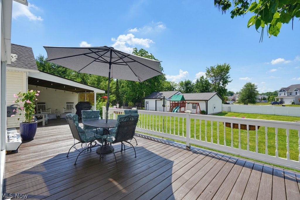 23055 Snell Road Columbia Station, OH 44028 - Photo 39 of 50 Expansive outdoor deck featuring wood-finish flooring and white railing