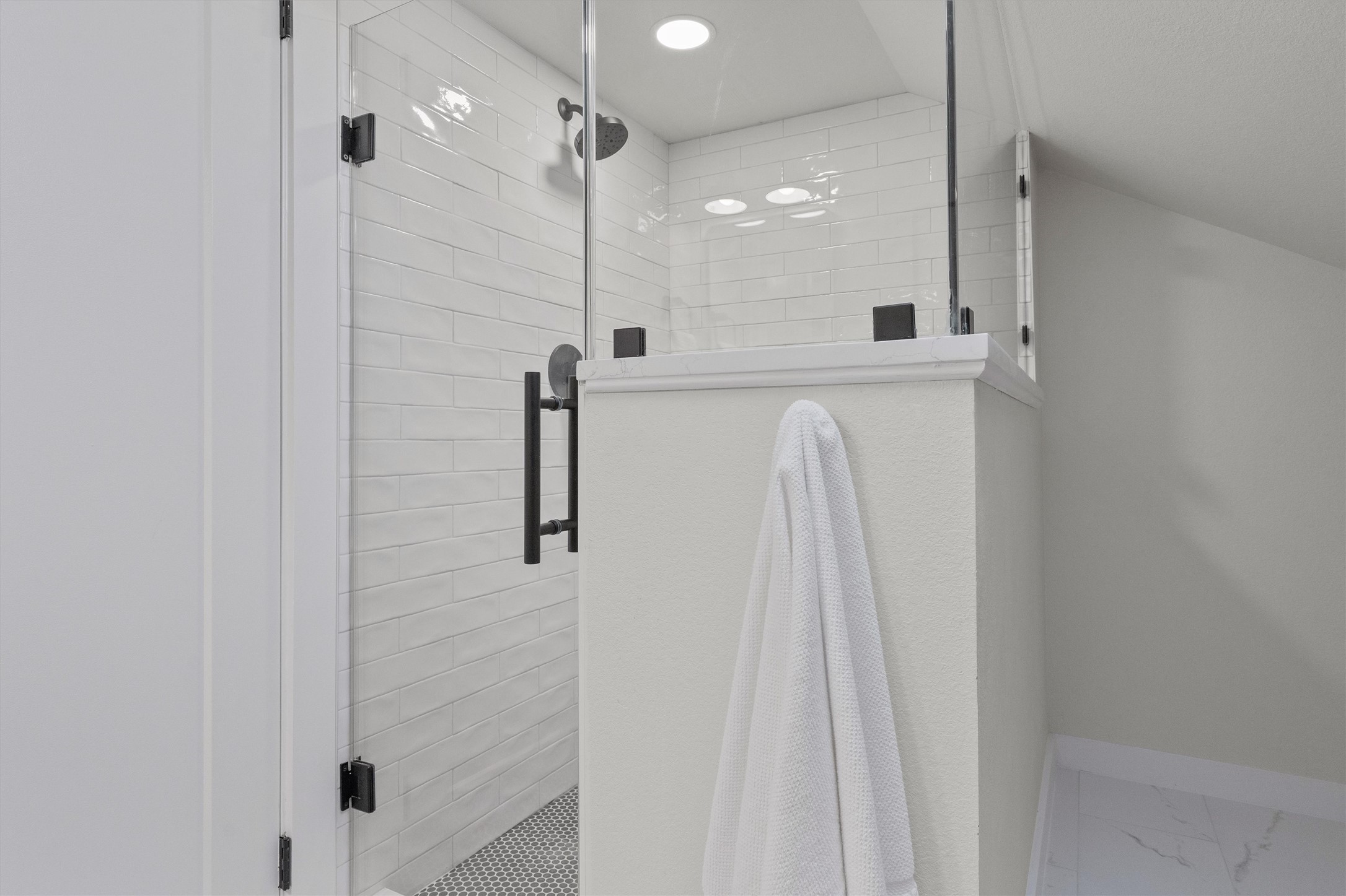 1605 South Austin Avenue Georgetown, TX 78626 - Photo 27 of 40 Full bathroom featuring a shower stall and recessed lighting