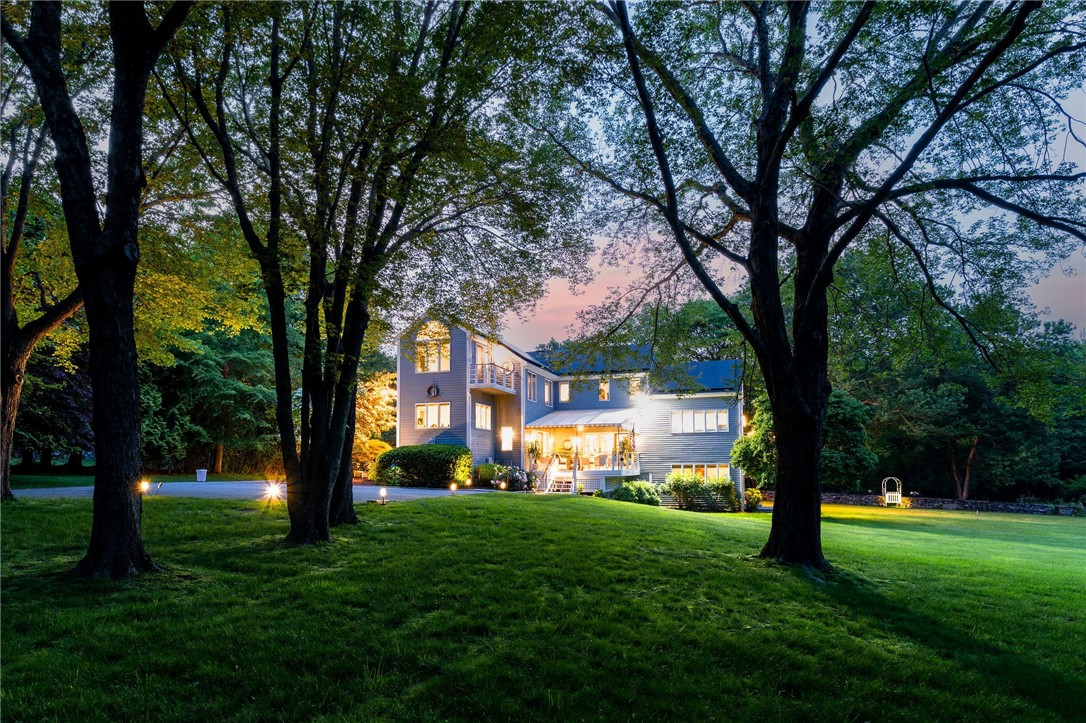 48 Wright Lane Jamestown, RI 02835 - Photo 1 of 48 Evening twilight photo of front of house