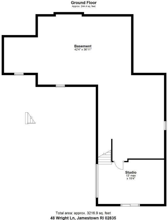 48 Wright Lane Jamestown, RI 02835 - Photo 46 of 48 Basement plan