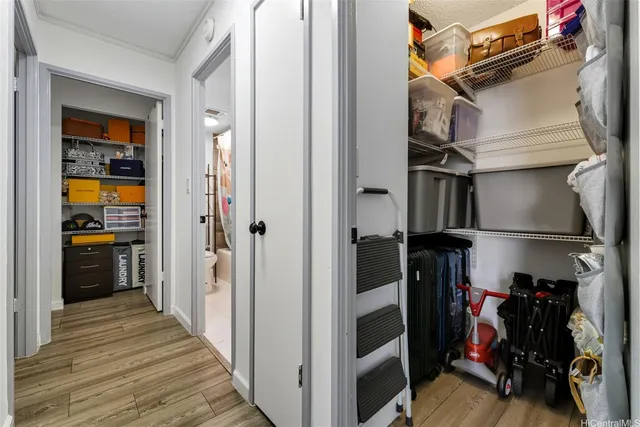 a view of a storage room