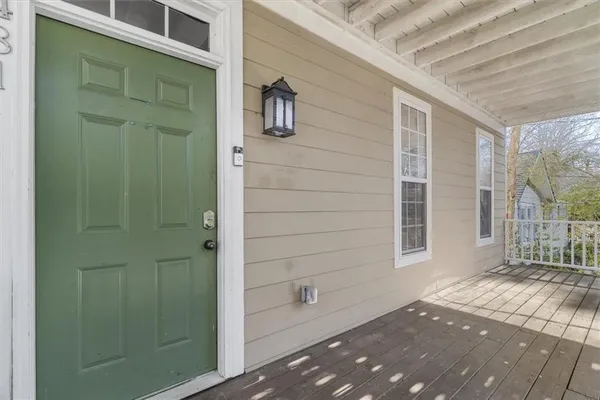 a view of front door of house