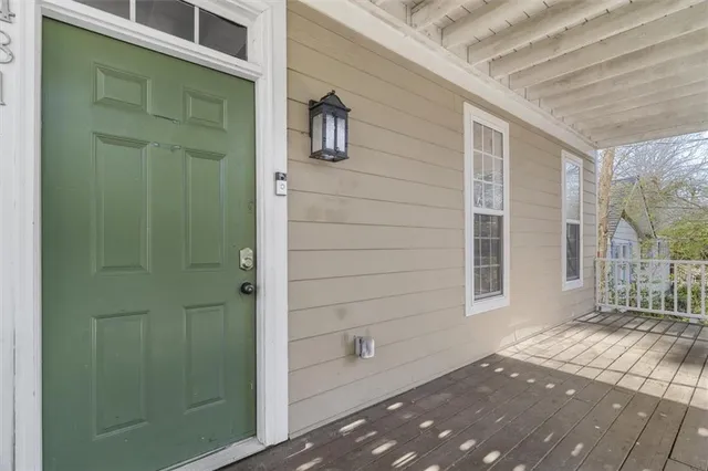 a view of front door of house