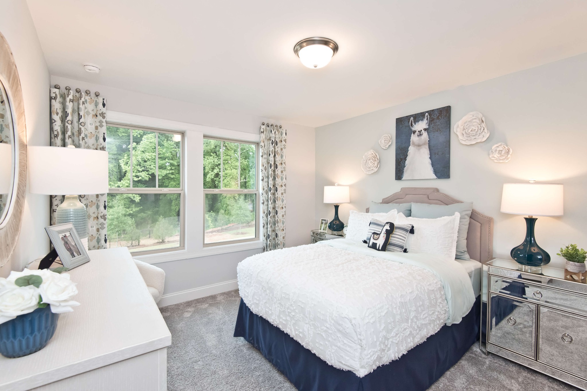 698 Castle Road Mount Juliet, TN 37122 - Photo 14 of 19 a bedroom with a large bed and a large window