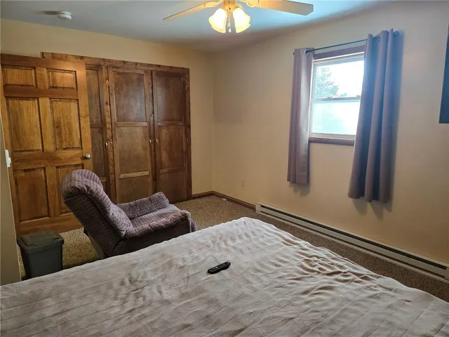 a bathroom with a glass door shower