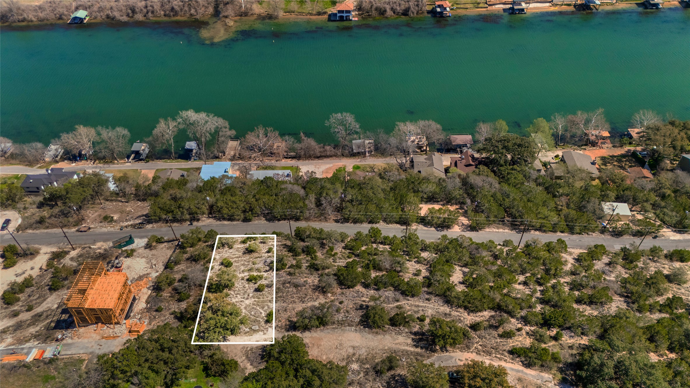 2400 Big Horn Drive Austin, TX 78734 - Photo 2 of 22 Ariel view of lot 2400 property line