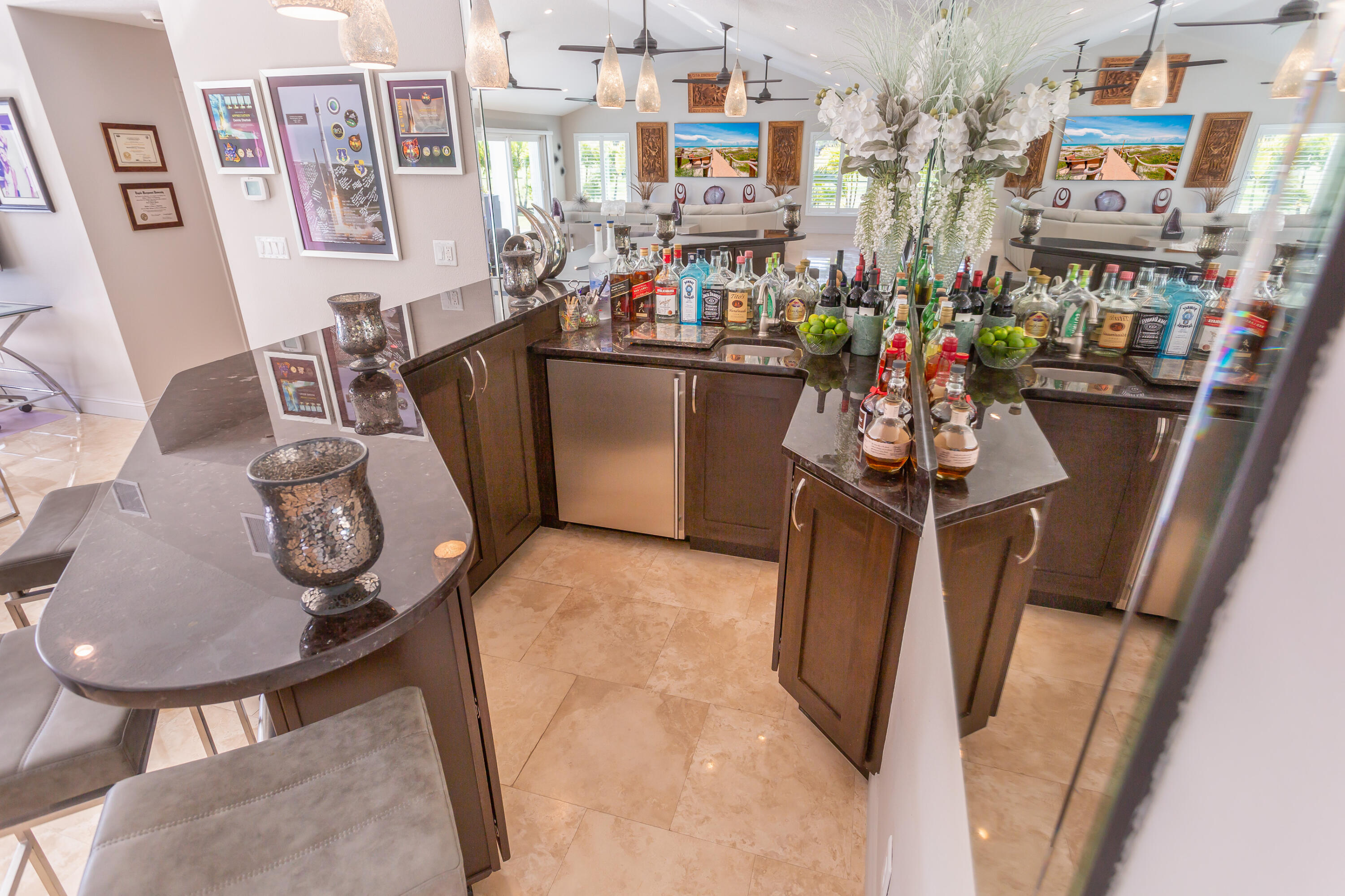4 Country Club Road Cocoa Beach, FL 32931 - Photo 17 of 38 a view of dining room with furniture and a kitchen