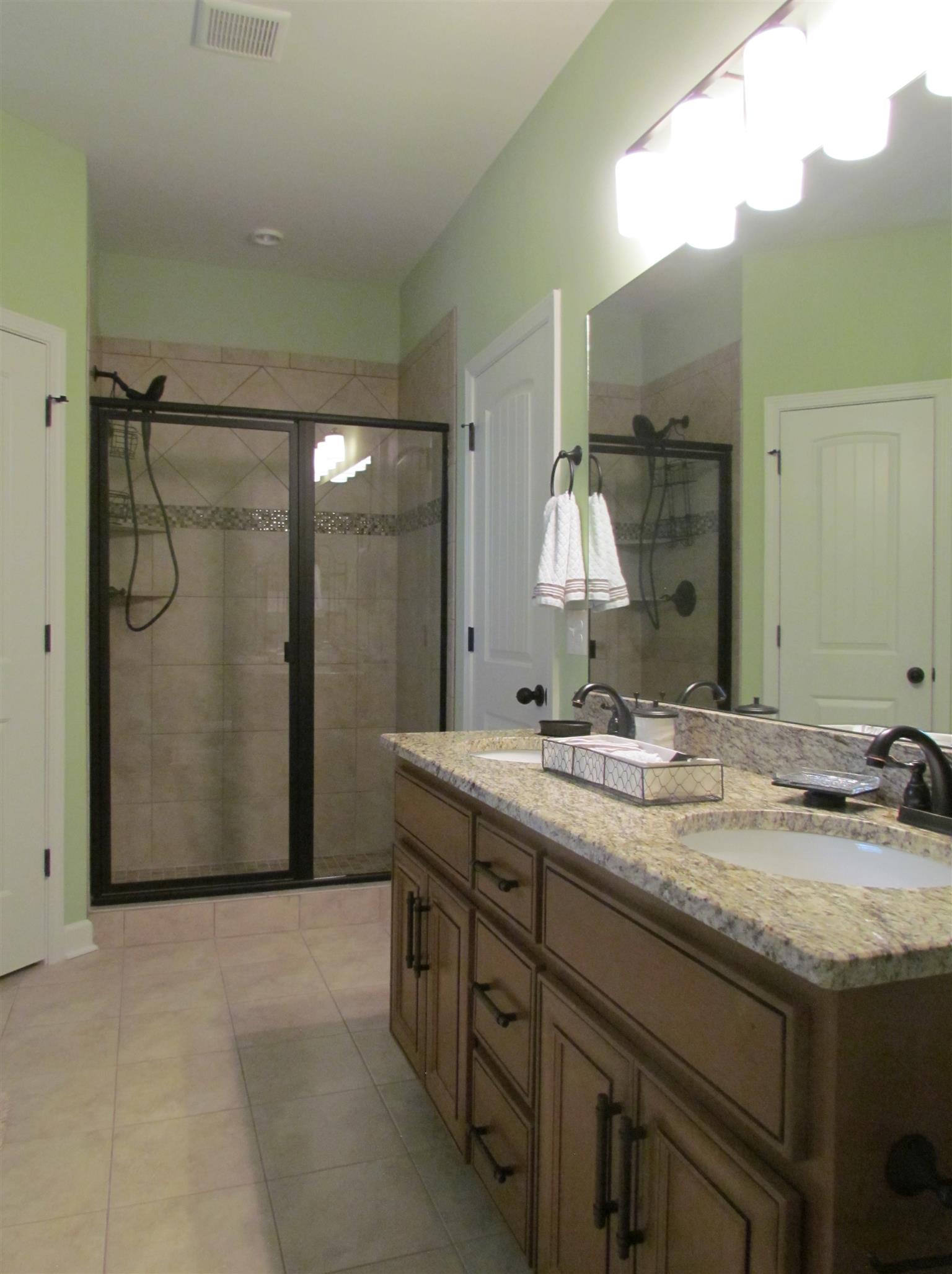 209 Amazonway Ridge Lascassas, TN 37085 - Photo 17 of 27 The Master Bath with Granite, Lovely Cabinetry, and a Spacious Tile Shower!