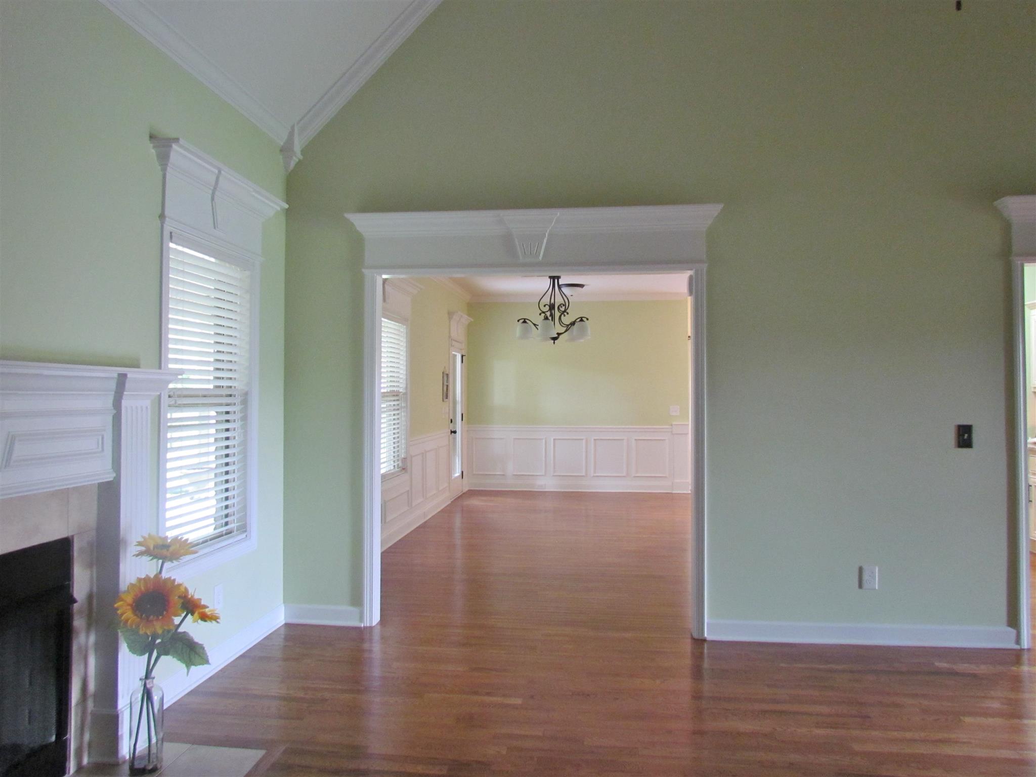209 Amazonway Ridge Lascassas, TN 37085 - Photo 7 of 27 A Great Room to Dining Room view. Notice the Vaulted Ceilings and Lovely Trim accenting the home.