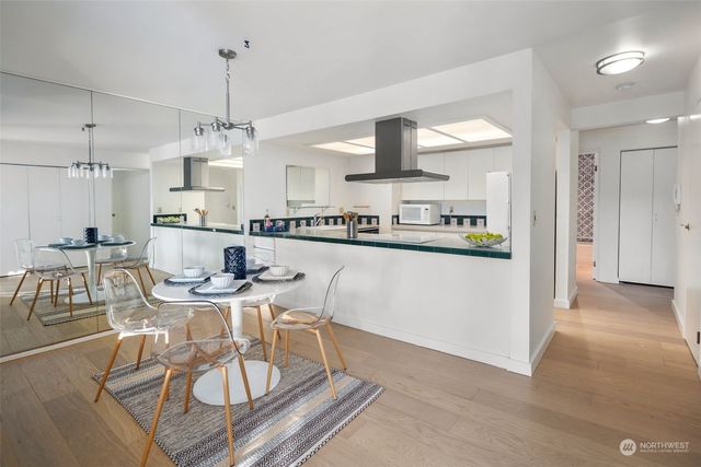 a view of a dining room and livingroom