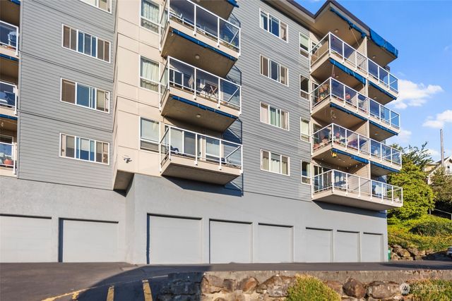 a front view of a multi story building