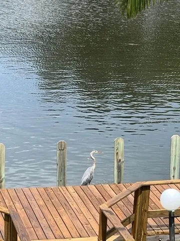 a view of balcony with wooden floor and seating