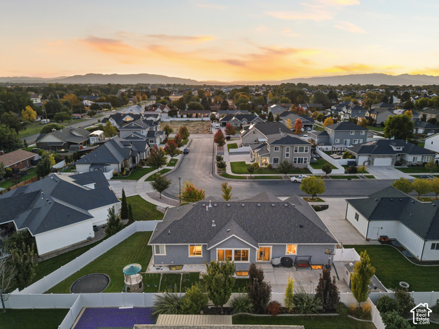 474 North 150th Street East Mapleton, UT 84664 - Photo 30 of 35 Aerial perspective of a residential neighborhood with mountain scenery