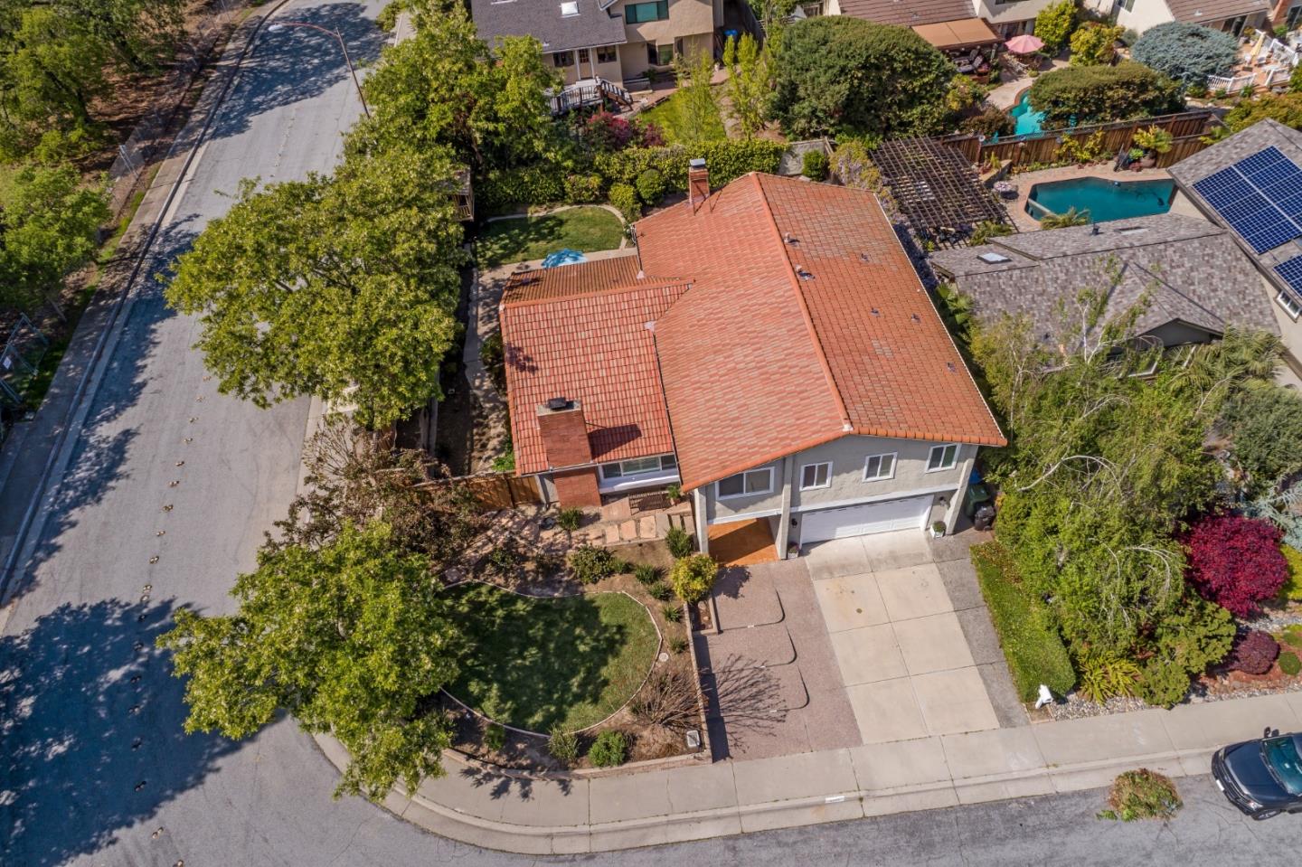 6593 Springpath Lane San Jose, CA 95120 - Photo 38 of 40 an aerial view of a house with garden space and street view