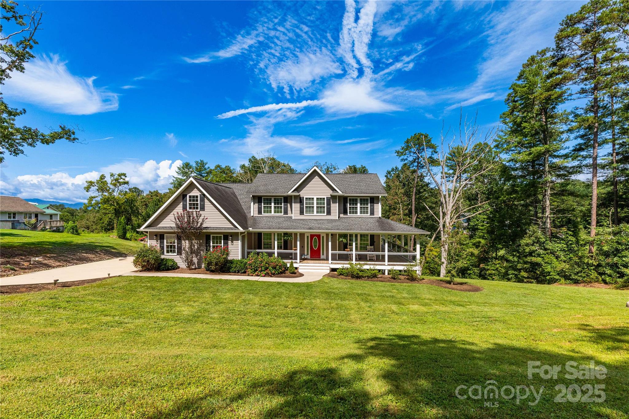 460 Panther Branch Road Alexander, NC 28701 - Photo 11 of 32 a front view of a house with swimming pool yard and outdoor seating