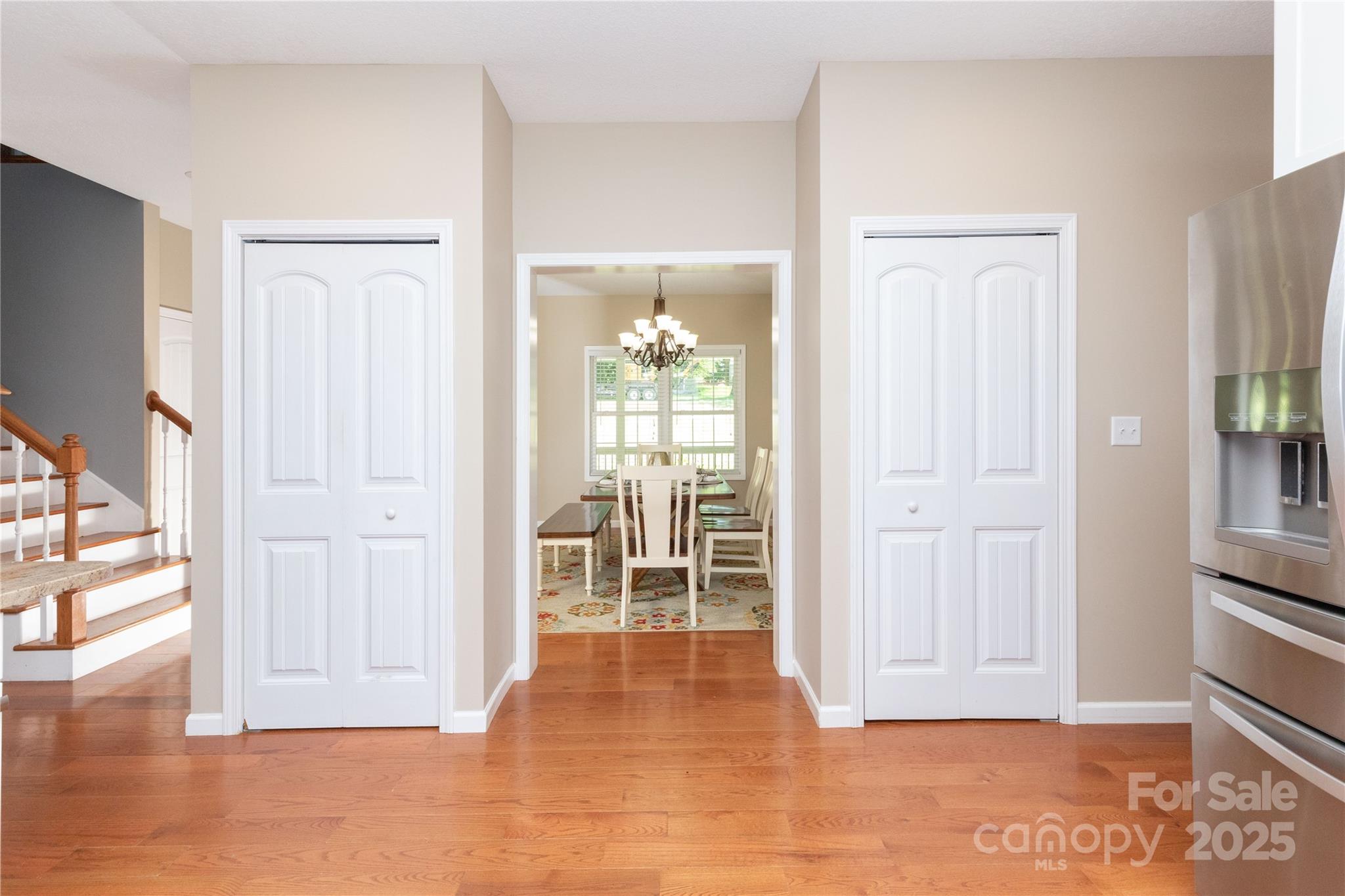 460 Panther Branch Road Alexander, NC 28701 - Photo 17 of 32 a view of a hallway with wooden floor and a cabinet