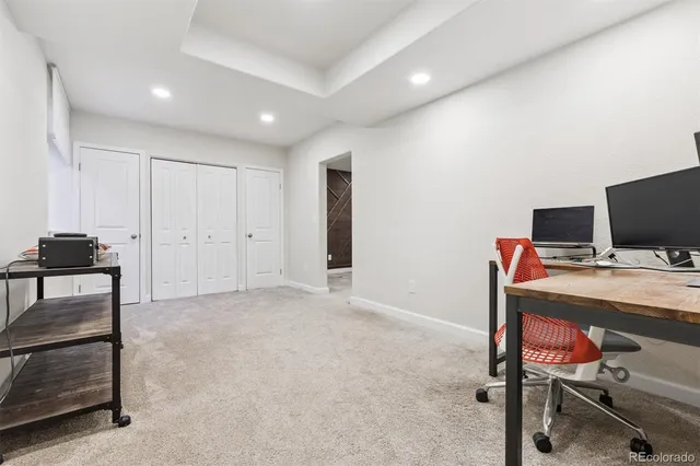 a view of workspace with livingroom