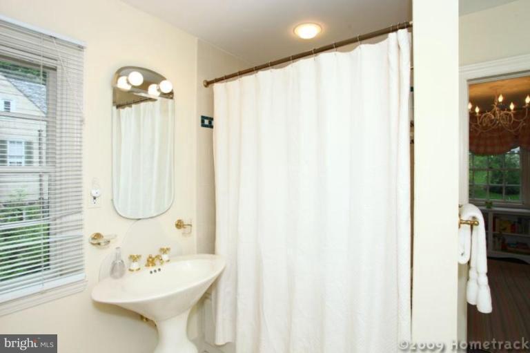 213 Tunbridge Road Baltimore, MD 21212 - Photo 23 of 24 a bathroom with a sink a mirror and a shower
