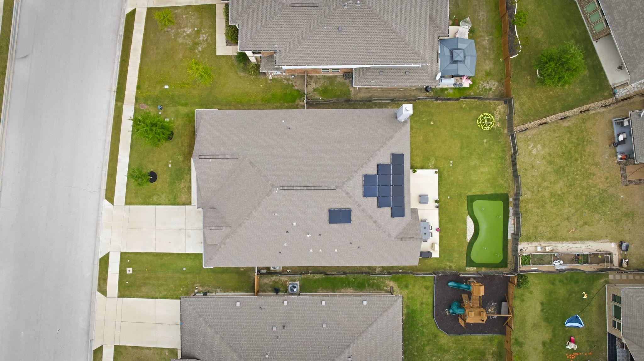 19901 Isle Of Glass Street Pflugerville, TX 78660 - Photo 36 of 40 an aerial view of a house with a swimming pool