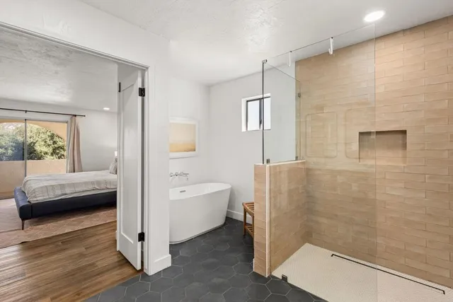 a view of workspace area with wooden floor