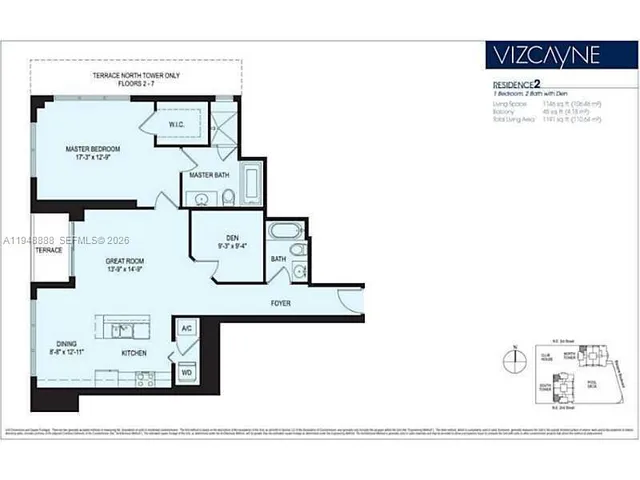 $3,600 | 244 Biscayne Boulevard, Unit 702, Miami, FL 33132