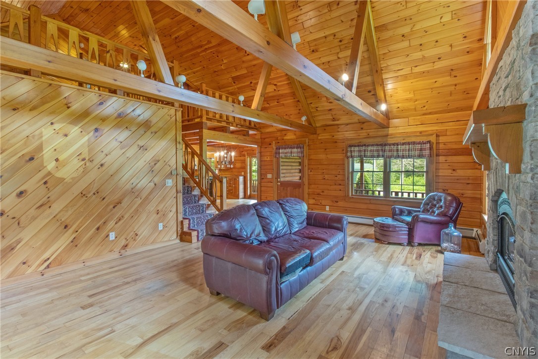 4004 Brunel Road Nelson, NY 13035 - Photo 14 of 43 The loft overlooks the living area with fireplace