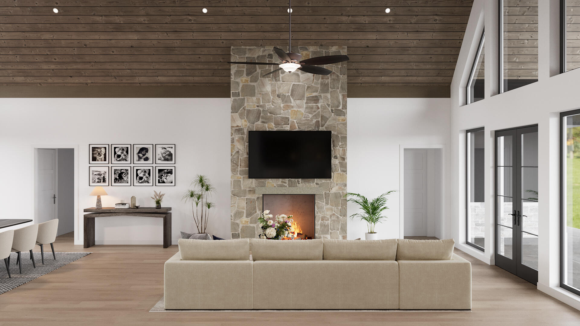 1136 Cotton Creek Road Tahoka, TX 79373 - Photo 6 of 11 a living room with furniture a fireplace and a flat screen tv