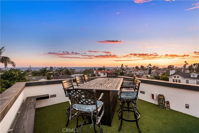 a view of a terrace with furniture