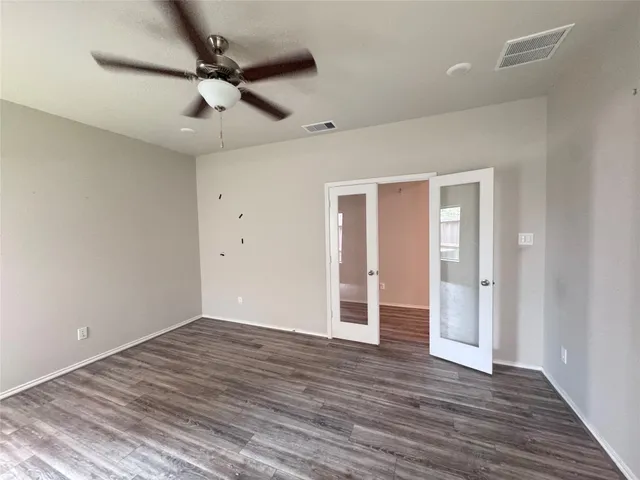 a view of a closet in a room