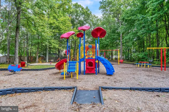 a view of a park with slides