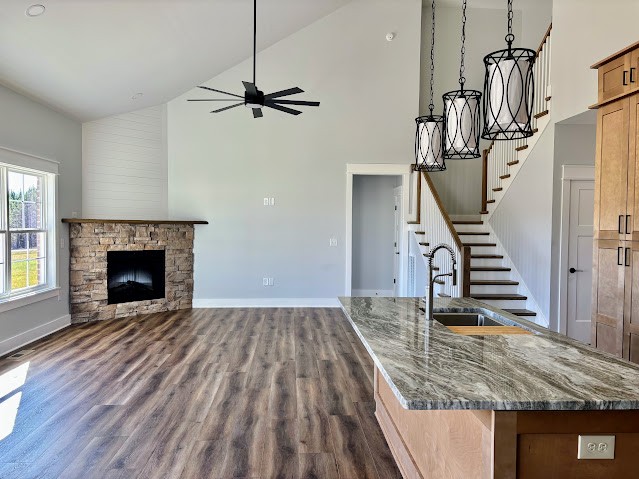 8184 Aedc Road Estill Springs, TN 37330 - Photo 12 of 43 a view of a livingroom with wooden floor and staircase
