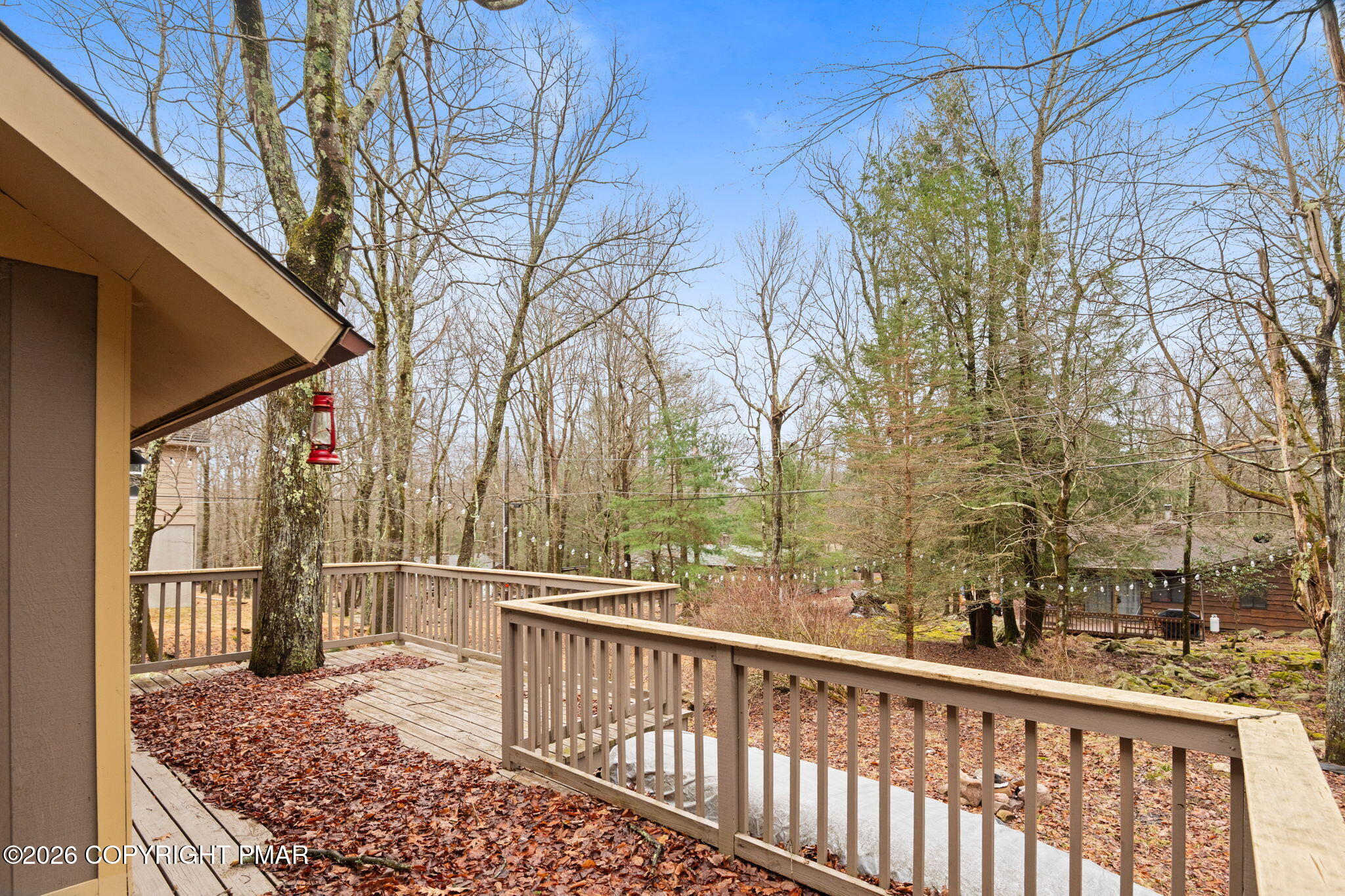 81 Split Rock Road Lake Harmony, PA 18624 - Photo 24 of 36 a view of a balcony with trees