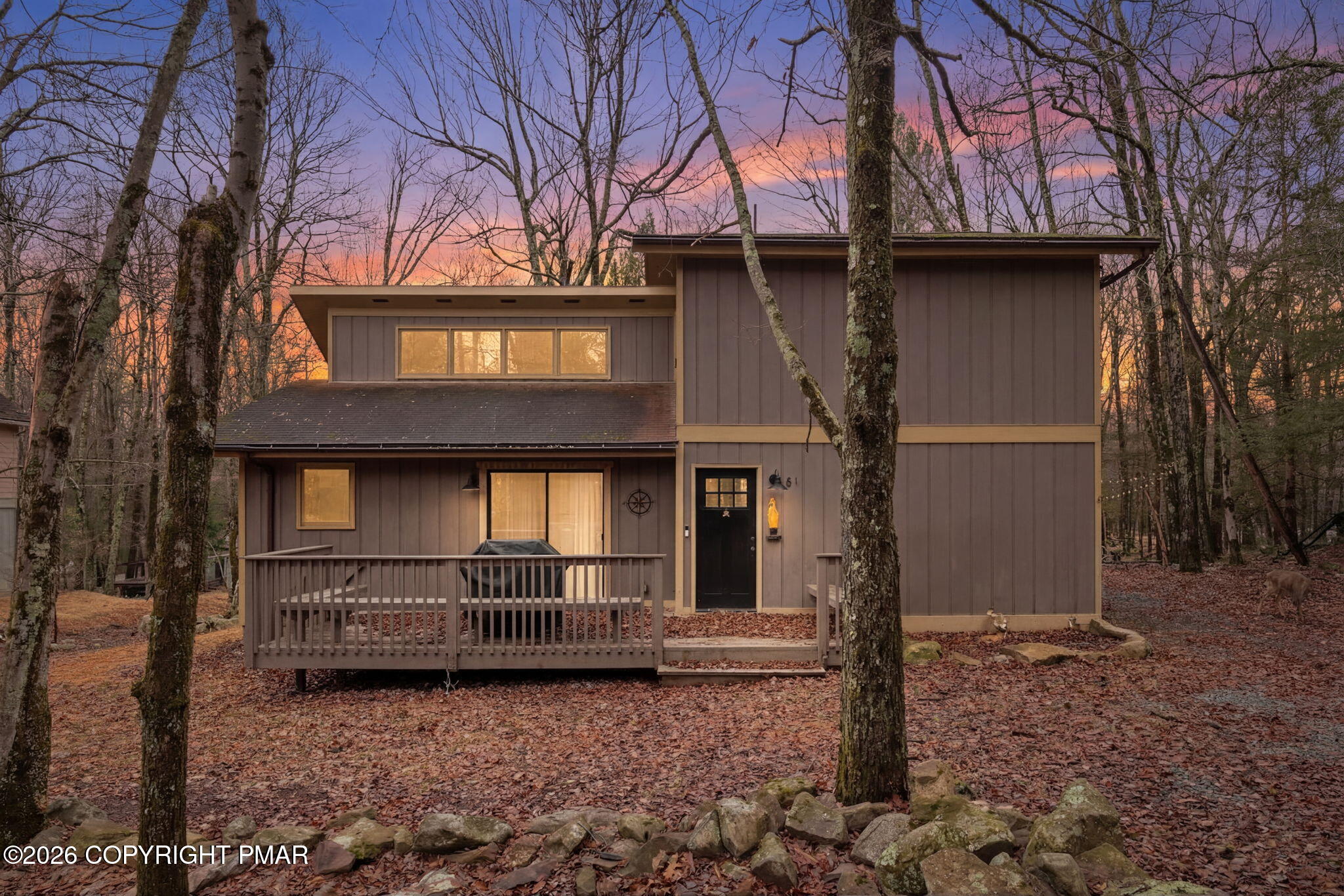 81 Split Rock Road Lake Harmony, PA 18624 - Photo 35 of 36 a front view of a house with garden