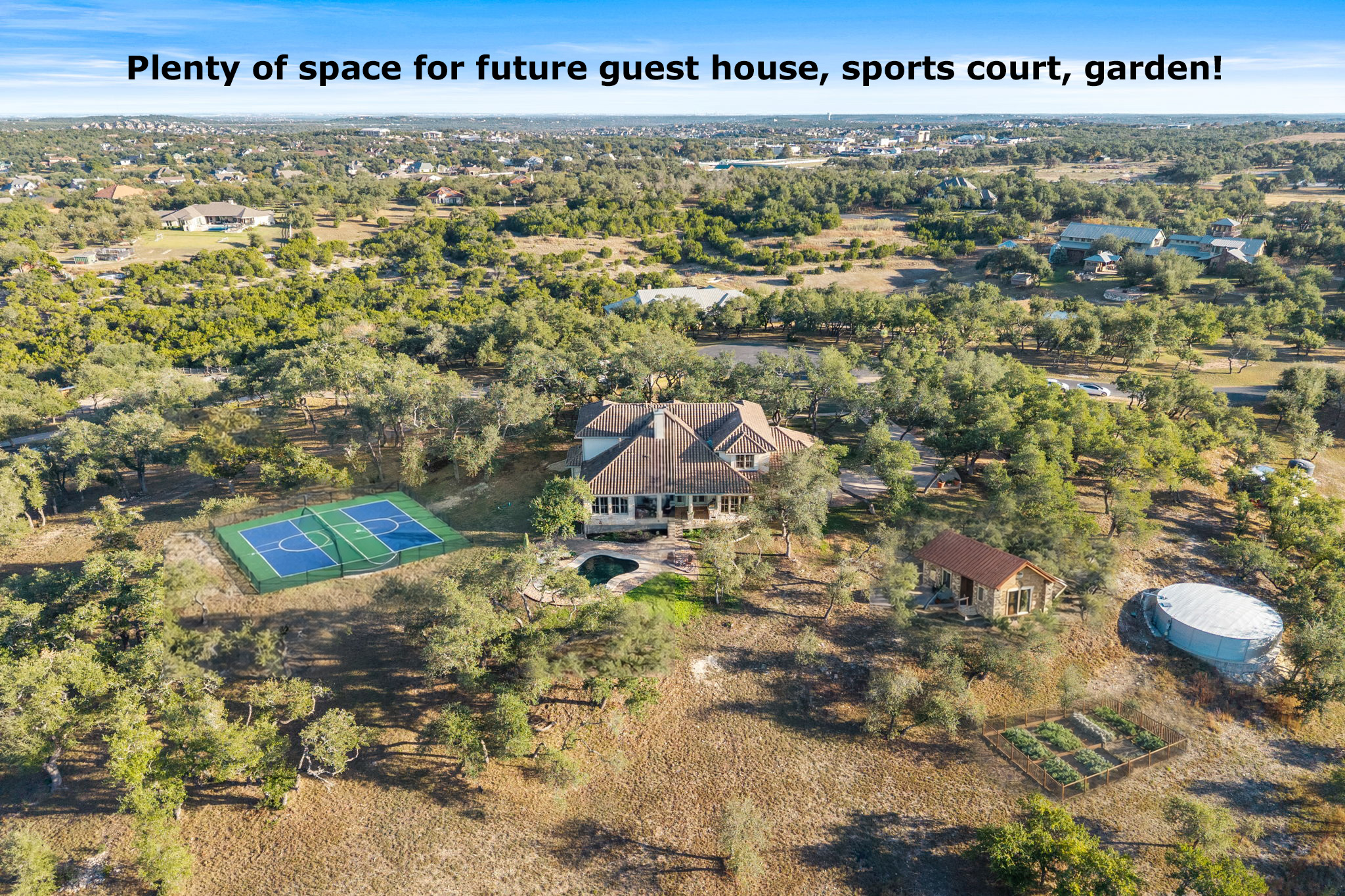 447 Winning Colors Austin, TX 78737 - Photo 39 of 40 Imagine all the possibilities for a future guest house, detached office/gym, pickle ball court and gardens galore.