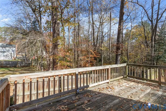 a view of a wooden roof deck