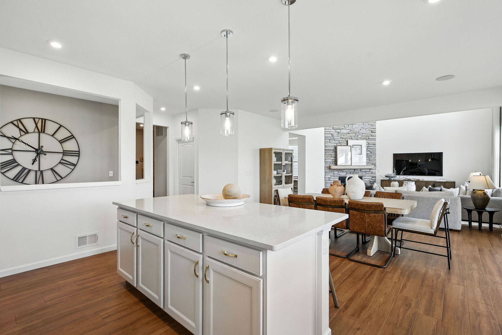 3058 Adler Street New Lenox, IL 60451 - Photo 2 of 17 a view of a kitchen counter space and wooden floor