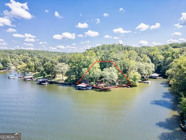 a view of a lake in middle of a house