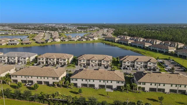 an aerial view of multiple house