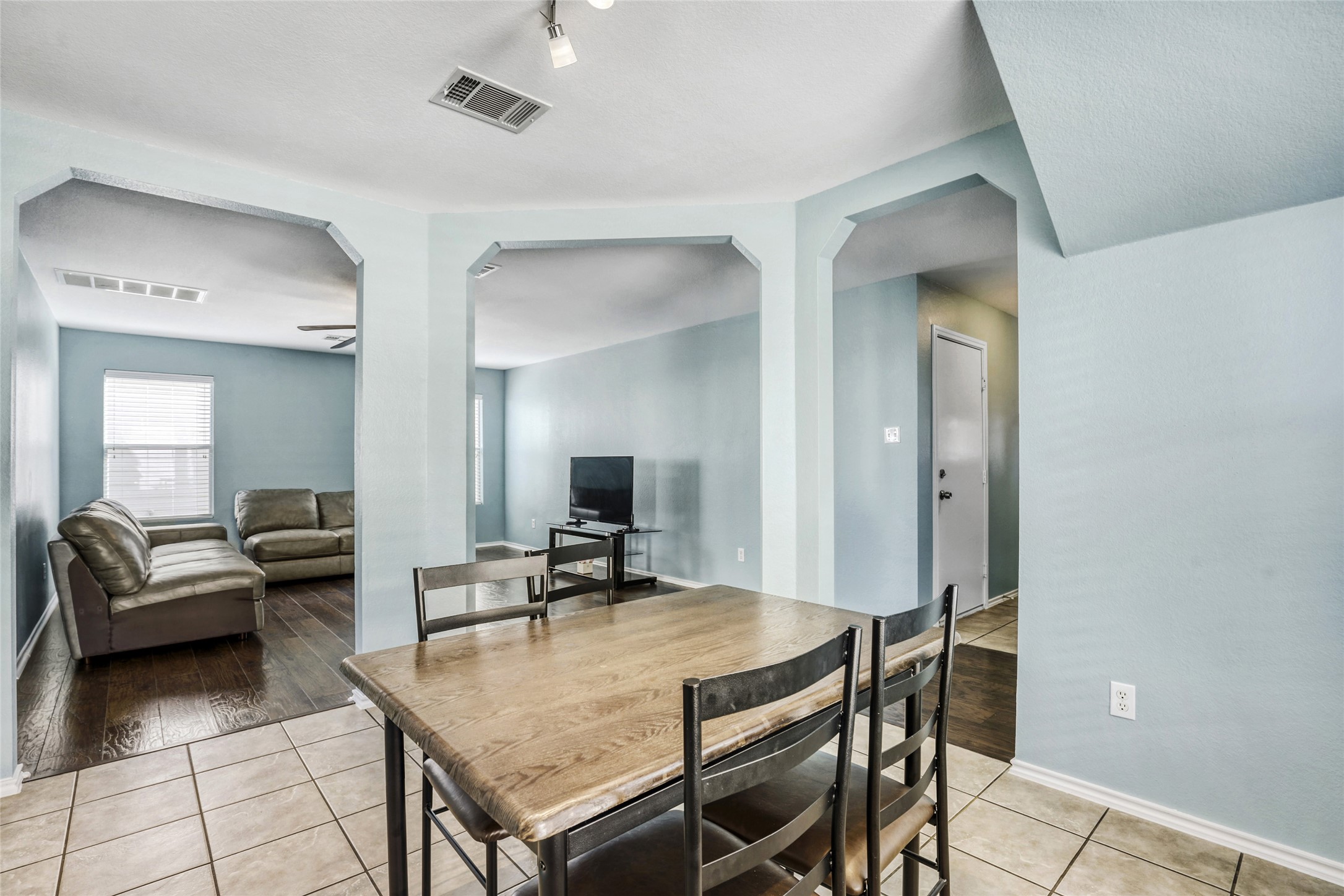 5624 Colinton Avenue Austin, TX 78754 - Photo 9 of 38 Dining space featuring light tile patterned floors and baseboards