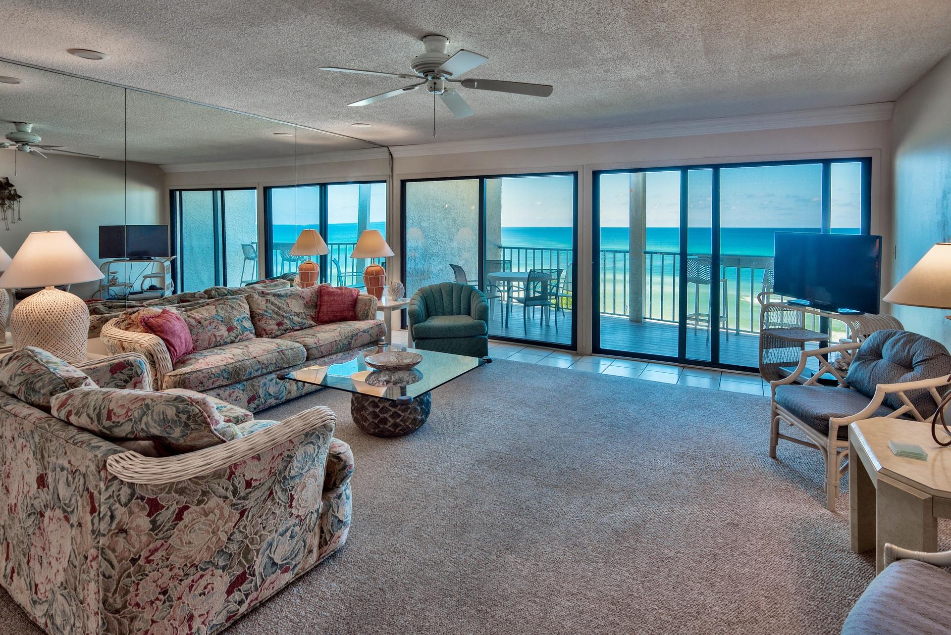 214 Blue Mountain Road, Unit 122 Santa Rosa Beach, FL 32459 - Photo 3 of 32 a living room with furniture and a large window