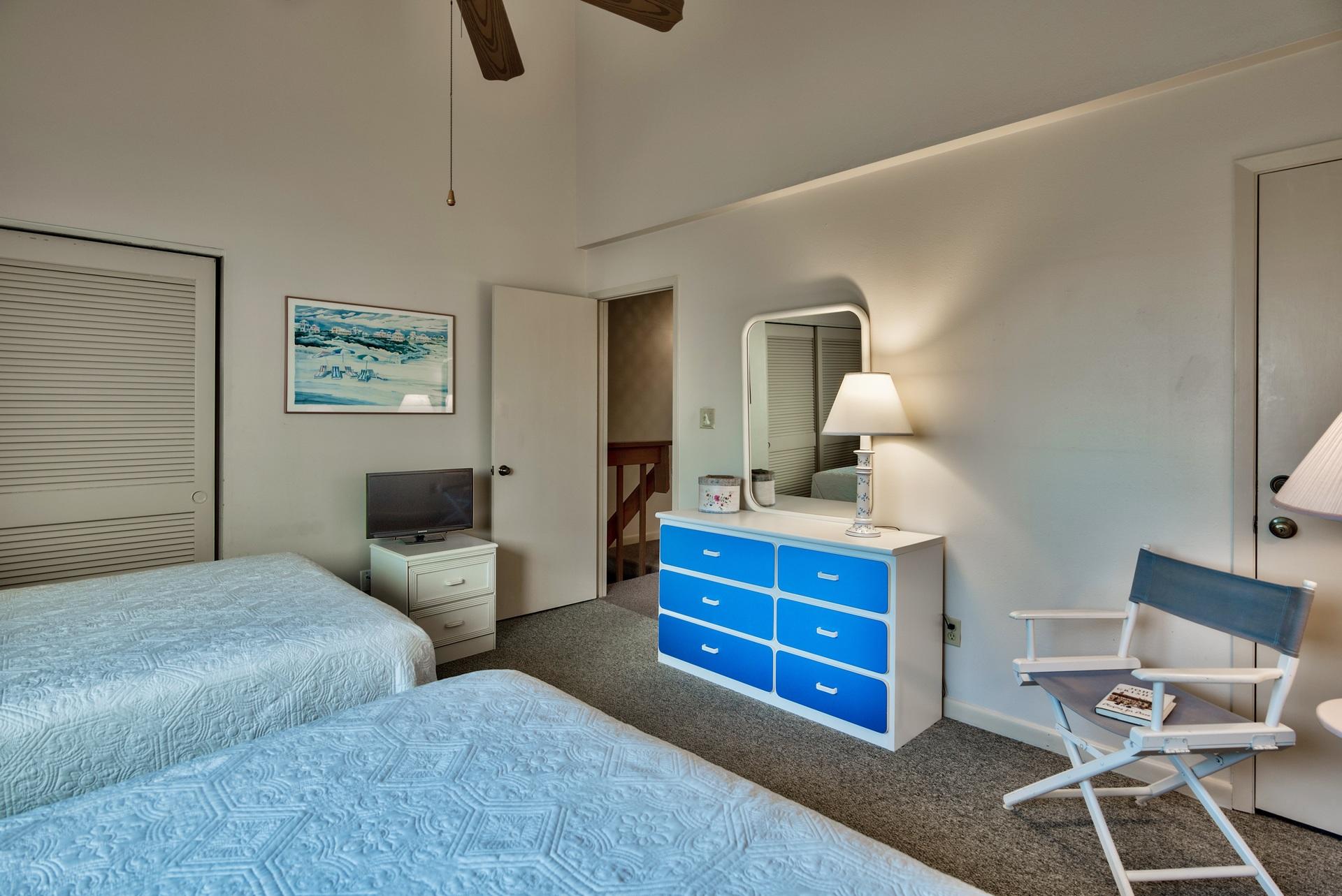 214 Blue Mountain Road, Unit 122 Santa Rosa Beach, FL 32459 - Photo 28 of 32 a bedroom with a bed and furniture