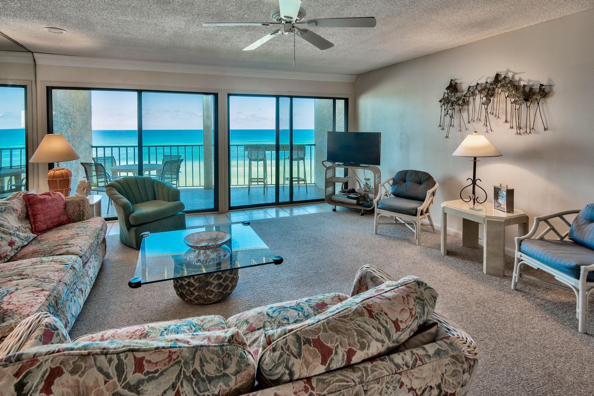 214 Blue Mountain Road, Unit 122 Santa Rosa Beach, FL 32459 - Photo 4 of 32 a living room with furniture and a large window