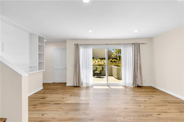 a view of small space with racks on the wall