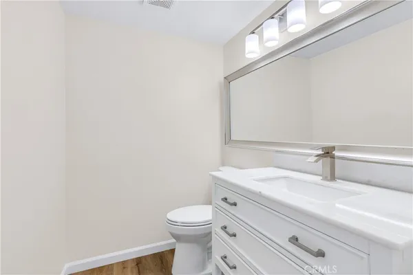 a view of small space with racks on the wall