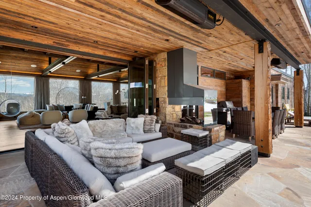 a view of a building with a patio