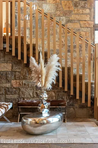 a view of a porch with seating space