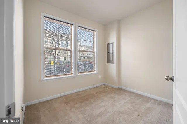 an empty room with windows