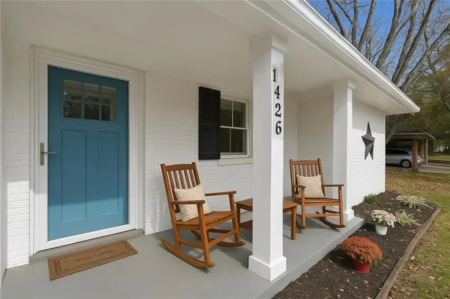 a living room with furniture